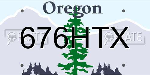 676HTX Oregon License Plate