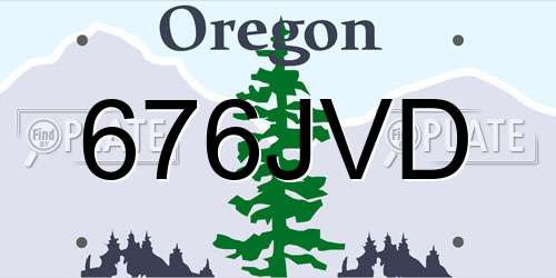 676JVD Oregon License Plate