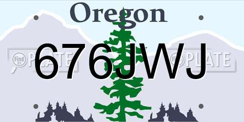676JWJ Oregon License Plate