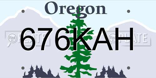 676KAH Oregon License Plate