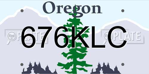 676KLC Oregon License Plate