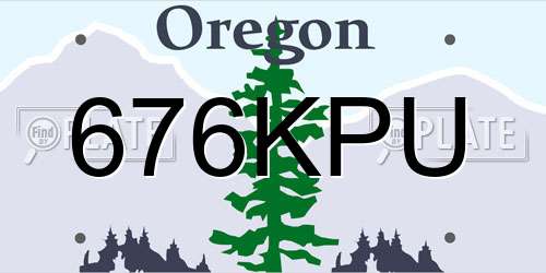 676KPU Oregon License Plate