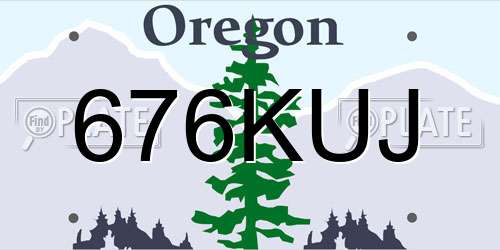 676KUJ Oregon License Plate