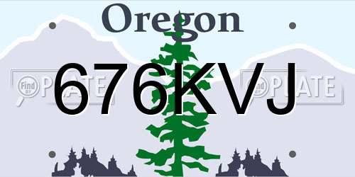 676KVJ Oregon License Plate