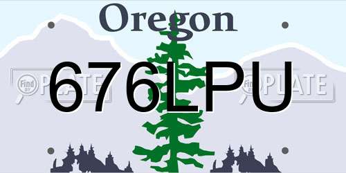 676LPU Oregon License Plate