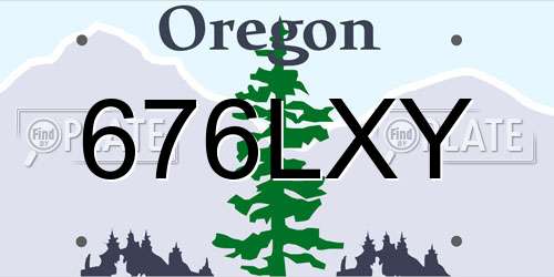 676LXY Oregon License Plate
