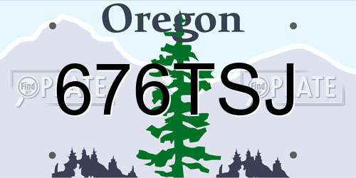 676TSJ Oregon License Plate