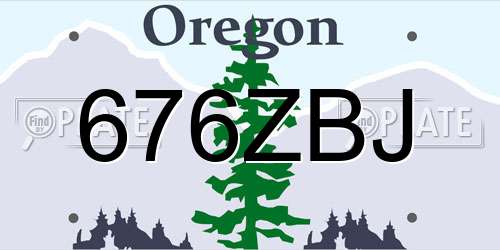 676ZBJ Oregon License Plate