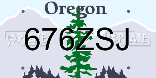 676ZSJ Oregon License Plate