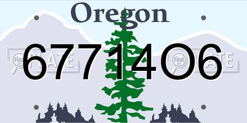 67714O6 Oregon License Plate