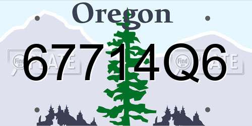 67714Q6 Oregon License Plate
