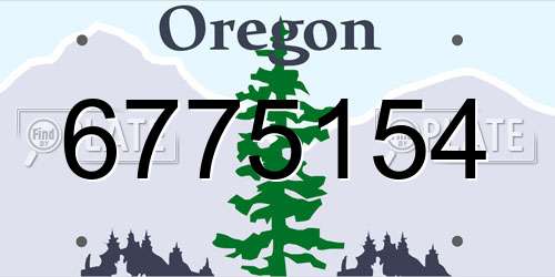 6775154 Oregon License Plate
