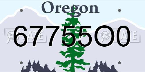 67755O0 Oregon License Plate