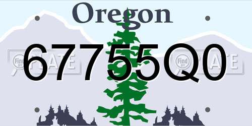 67755Q0 Oregon License Plate