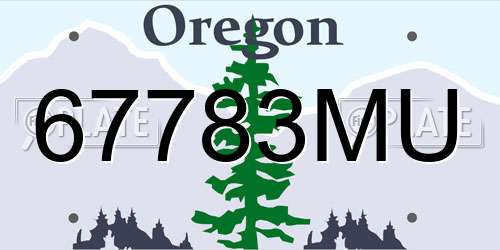 67783MU Oregon License Plate