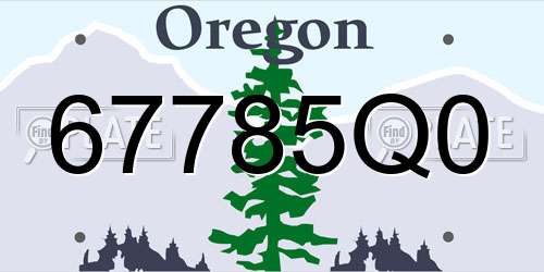 67785Q0 Oregon License Plate