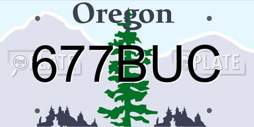677BUC Oregon License Plate