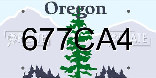 677CA4 Oregon License Plate