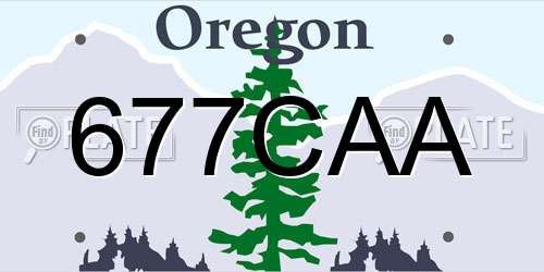 677CAA Oregon License Plate