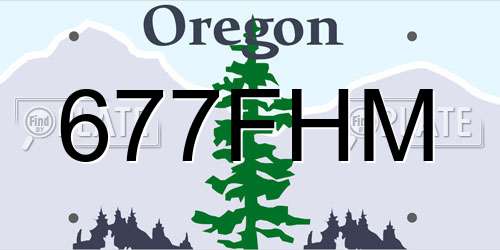 677FHM Oregon License Plate