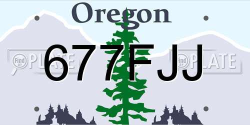 677FJJ Oregon License Plate