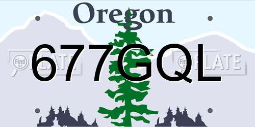 677GQL Oregon License Plate