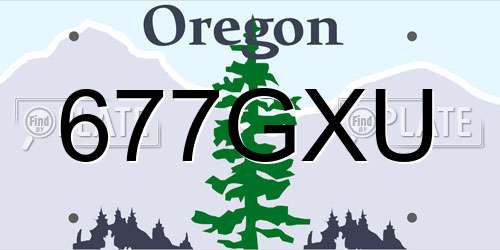 677GXU Oregon License Plate