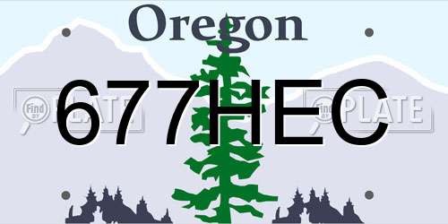 677HEC Oregon License Plate