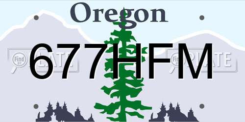 677HFM Oregon License Plate