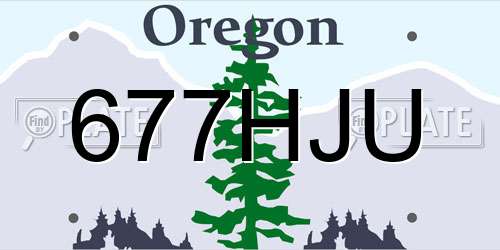 677HJU Oregon License Plate
