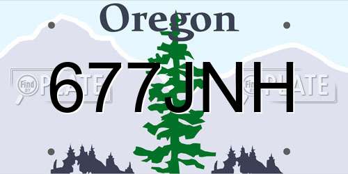 677JNH Oregon License Plate