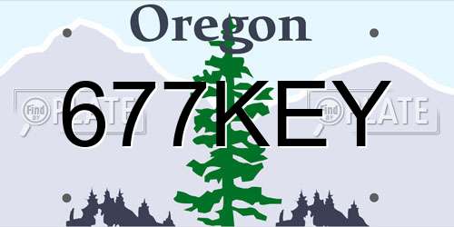 677KEY Oregon License Plate