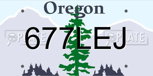677LEJ Oregon License Plate