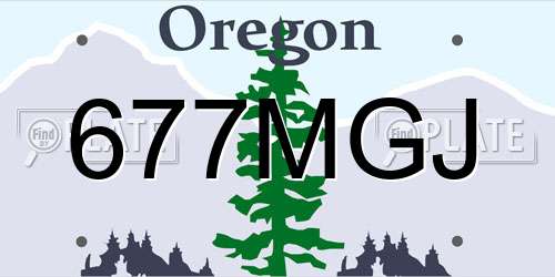677MGJ Oregon License Plate