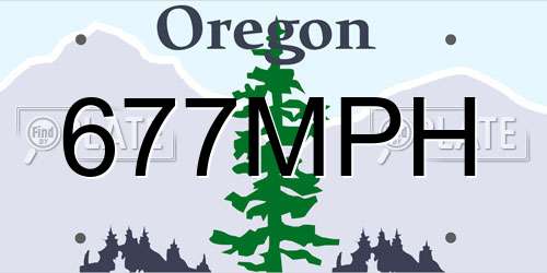 677MPH Oregon License Plate