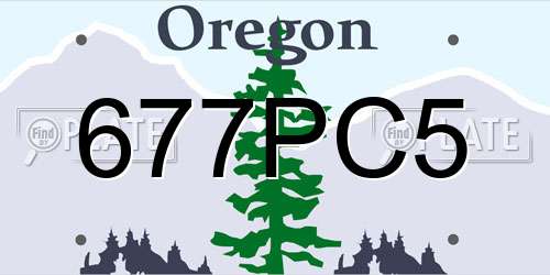 677PC5 Oregon License Plate