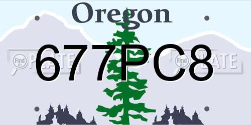 677PC8 Oregon License Plate