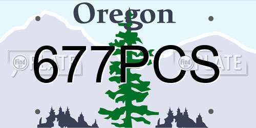 677PCS Oregon License Plate