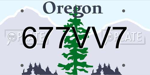 677VV7 Oregon License Plate