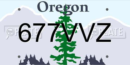 677VVZ Oregon License Plate