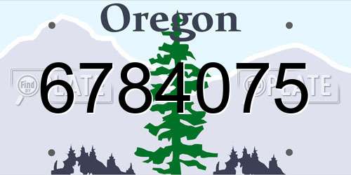 6784075 Oregon License Plate