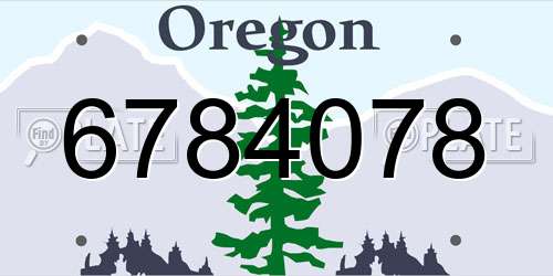 6784078 Oregon License Plate