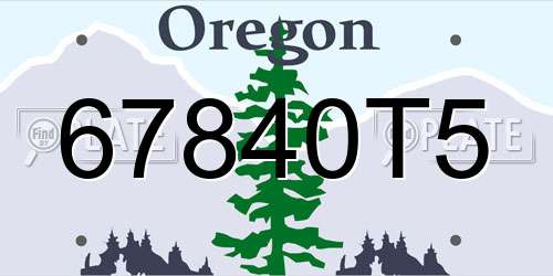 67840T5 Oregon License Plate