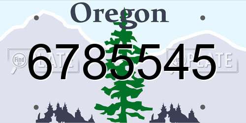 6785545 Oregon License Plate