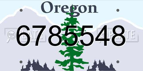 6785548 Oregon License Plate