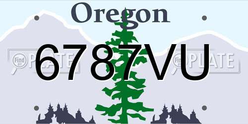 6787VU Oregon License Plate