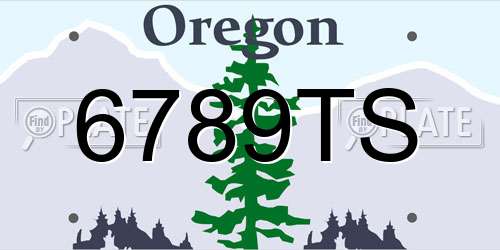 6789TS Oregon License Plate
