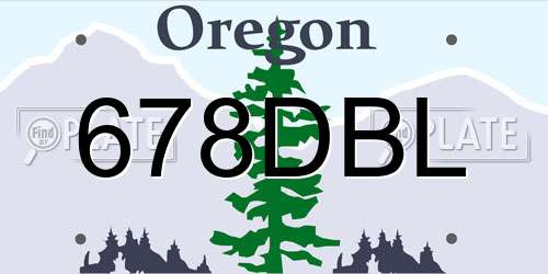678DBL Oregon License Plate