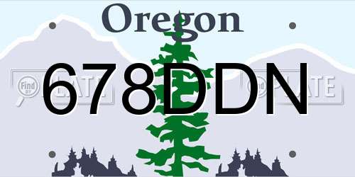678DDN Oregon License Plate
