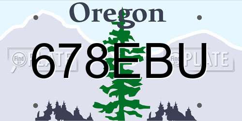 678EBU Oregon License Plate
